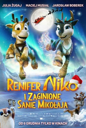 plakat do filmu RENIFER NIKO I ZAGINIONE SANIE MIKOŁAJA