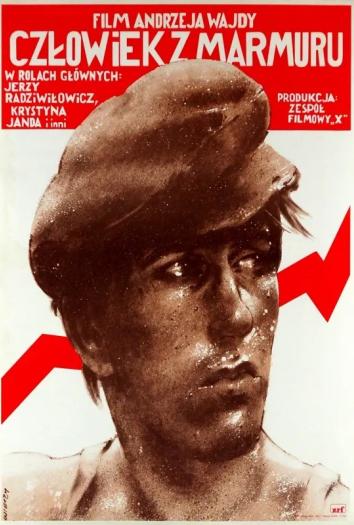 plakat do filmu CZŁOWIEK Z MARMURU